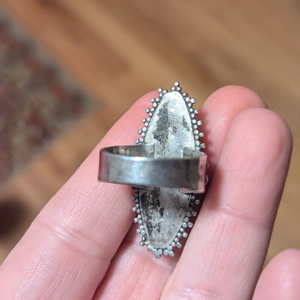 Intricate Filigree Boho Goth Tribal Sterling Silver Ring Witch Oblong Festival 9 - Picture 5 of 8